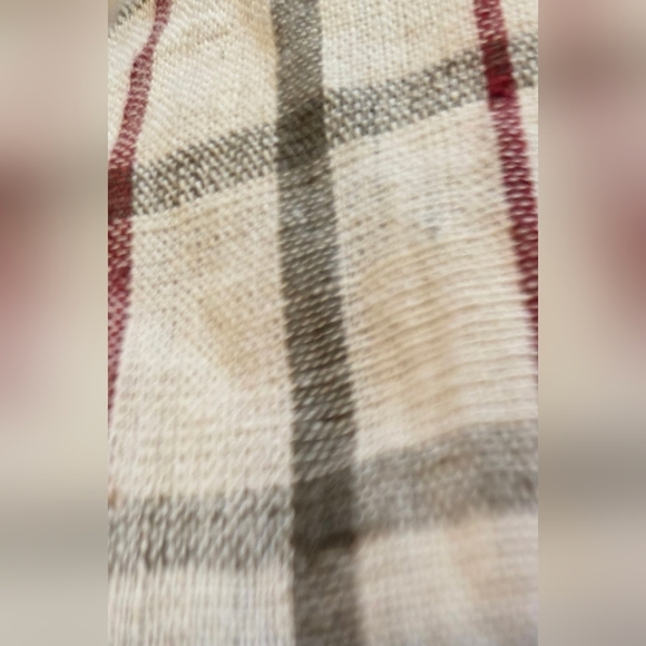 Maiwa Woven Cotton Long Skirt. White, Grey And Red. Paper Bag Waist Lg - Picture 7 of 12